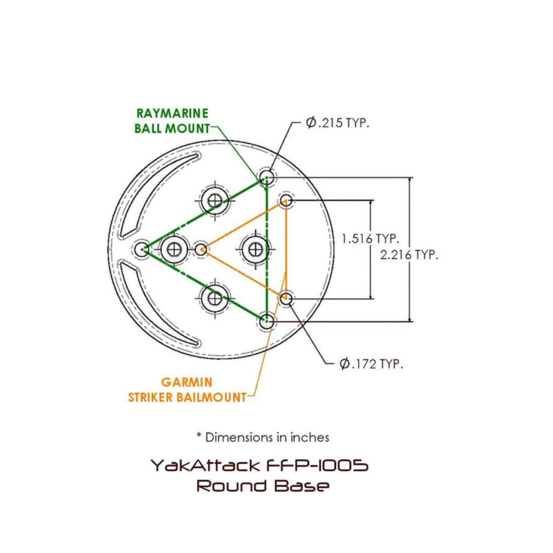 Load image into Gallery viewer, YakAttack Round Base Fish Finder Mount with Track Mounted LockNLoad™ Mounting System (4436153040960)