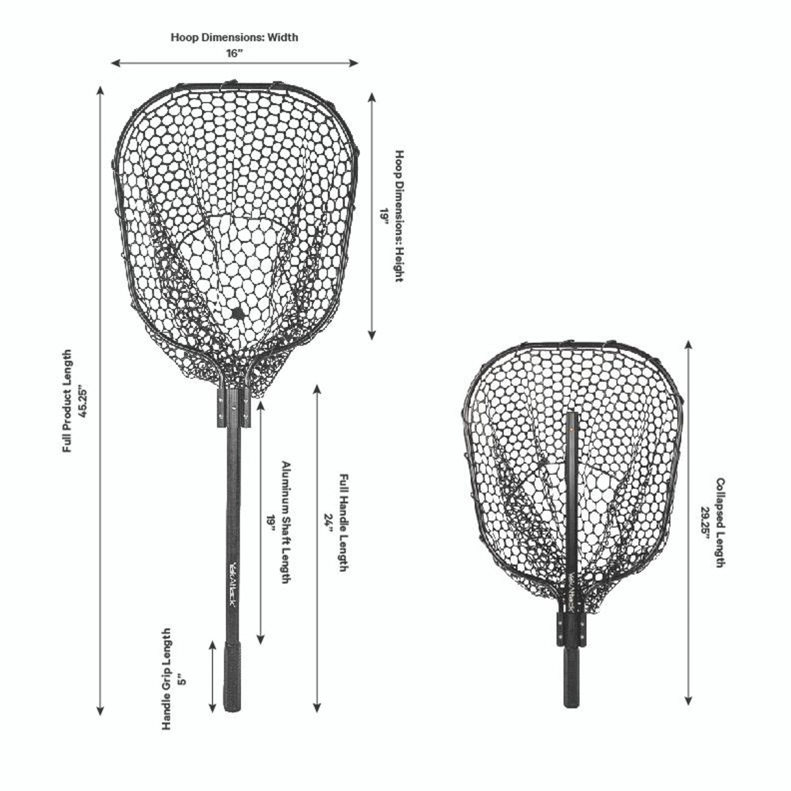 YakAttack 16” x 19” Landing Net with 24” Long Telescoping Handle
