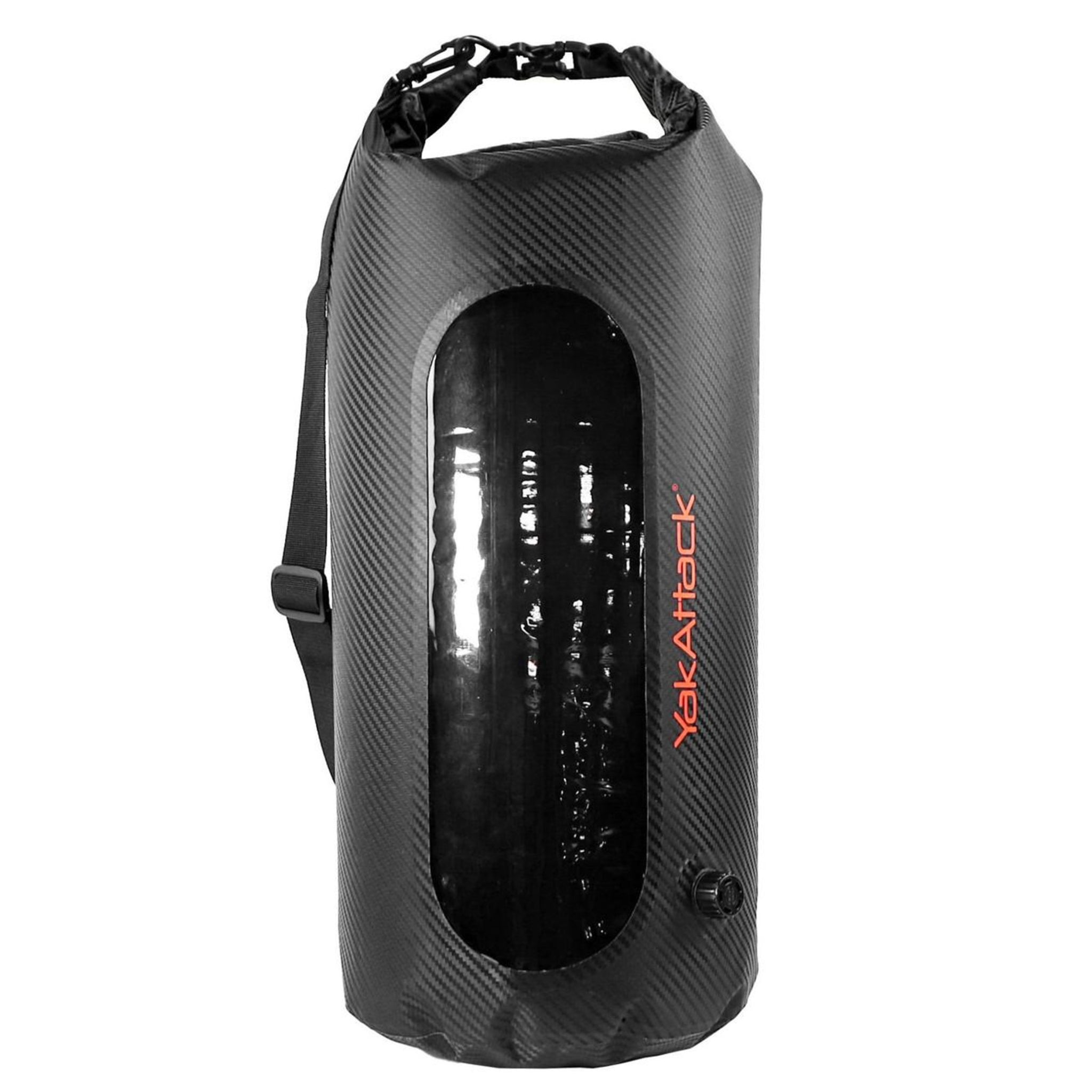 YakAttack 30L HD Roll-Top Drybag with Air Valve, Black Carbon