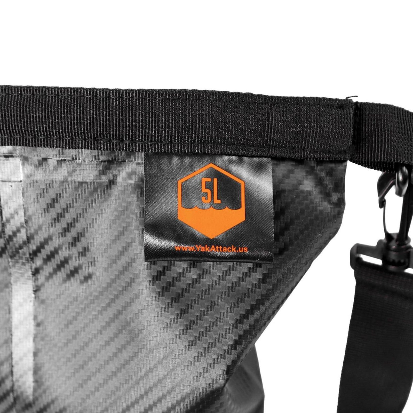 YakAttack 5L HD Roll-Top Drybag with Air Valve, Black Carbon