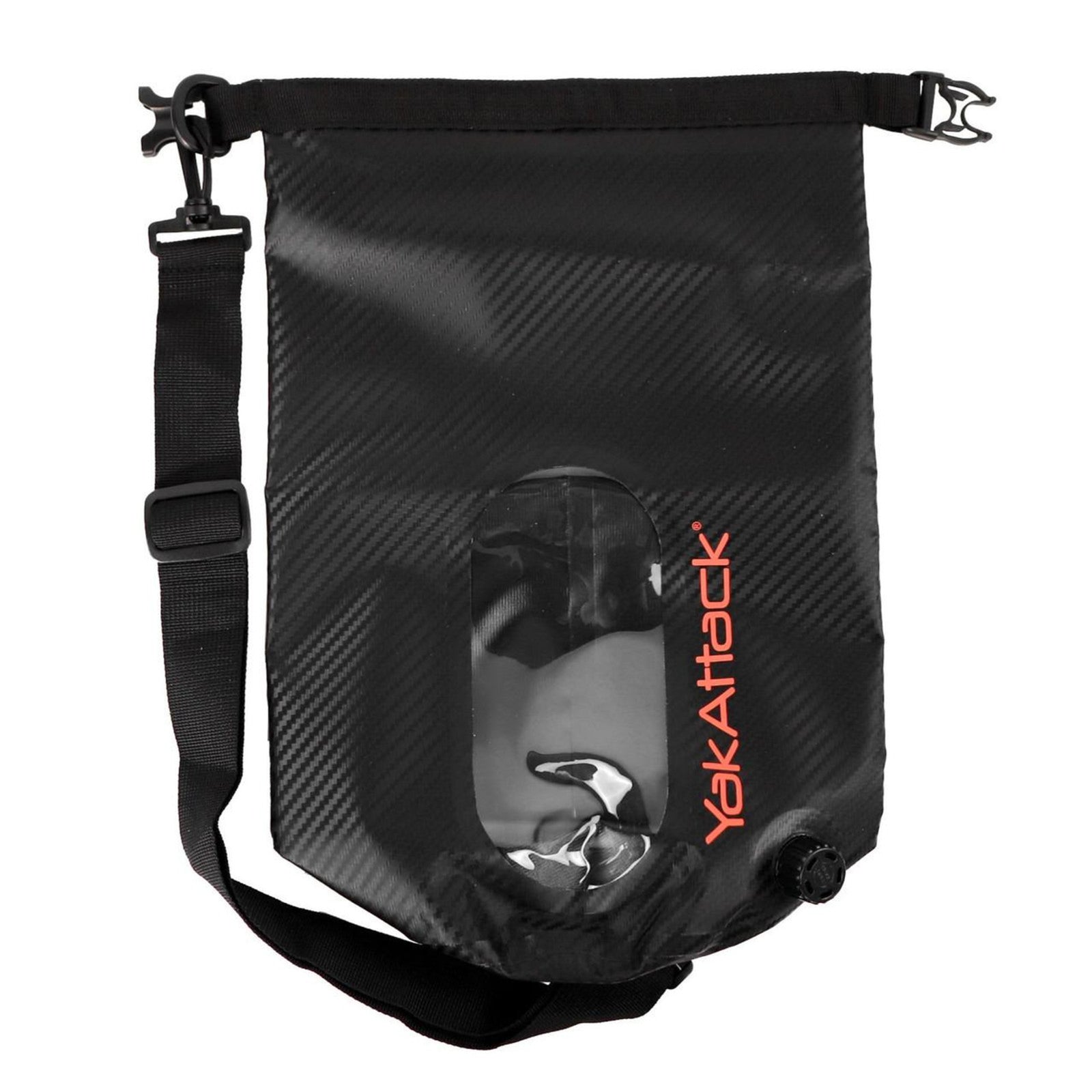 YakAttack 5L HD Roll-Top Drybag with Air Valve, Black Carbon