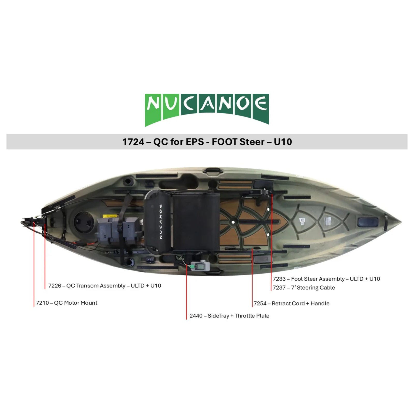 NuCanoe Quickconnect for EPS - Foot Steer - U10