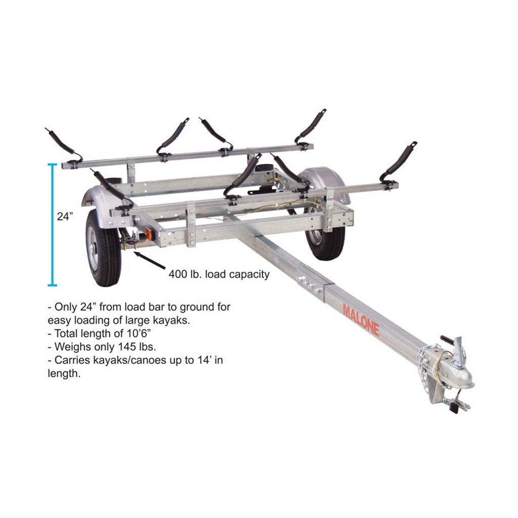 Malone EcoLight™ 2 Kayak Trailer Package (2 V-Racks)