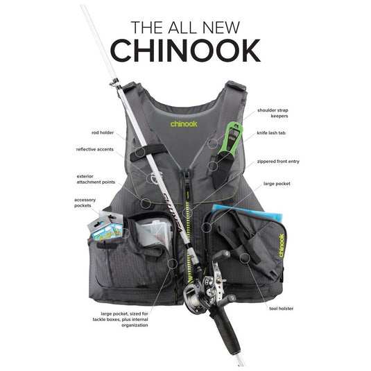 NRS - Chinook Fishing PFD Charcoal / XL/XXL