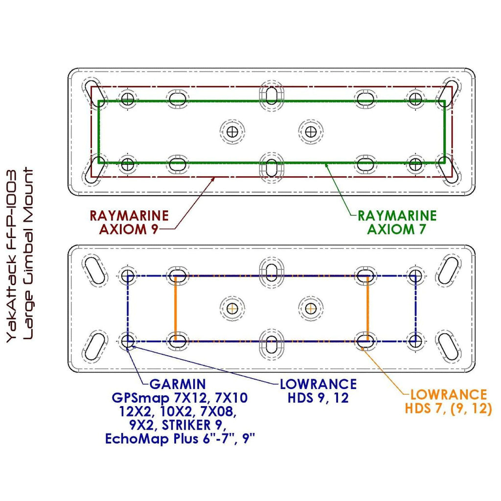 Rectangular Fish Finder Mount with Track Mounted LockNLoad™ Mounting System (4442522320960)